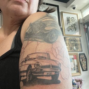 Artistic Grind Tattoo - Tattoo of 1980 MGB - Tattoo Near Me - Las Vegas, Nevada Artistic Grind Tattoo - Tattoo of 1980 MGB - Tattoo Near Me - Las Vegas, Nevada