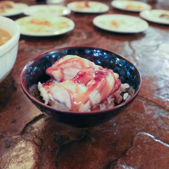 Domo - Salmon on top of rice. - Japanese Near Me - Denver, Colorado Domo - Salmon on top of rice. - Japanese Near Me - Denver, Colorado