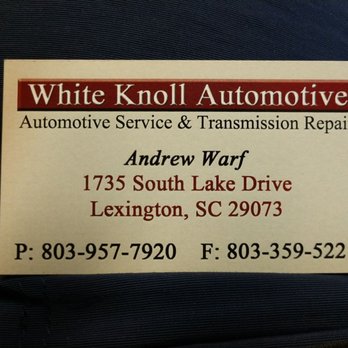 White Knoll Automotive - Business Card - Auto Repair Near Me - Lexington, South Carolina