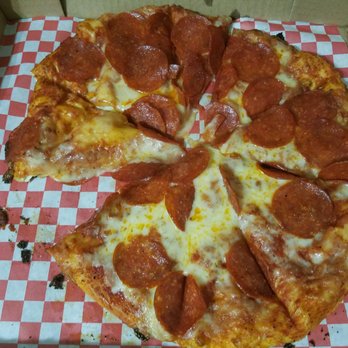 Pizza Pit - Small pepperoni, looks like a slice is already missing. - Pizza Near Me - Fresno, California Pizza Pit - Small pepperoni, looks like a slice is already missing. - Pizza Near Me - Fresno, California
