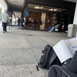 Van Nuys Mega Passport Office - Line to get in at 8am (line wraps around inside corridor). I am at start of corridor.