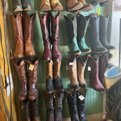 Plaza Antiques - A wall of cowboy boots!