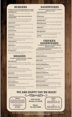 Menu photo 2 Elrama Tavern Elrama, PA Menu photo 2 Elrama Tavern Elrama, PA