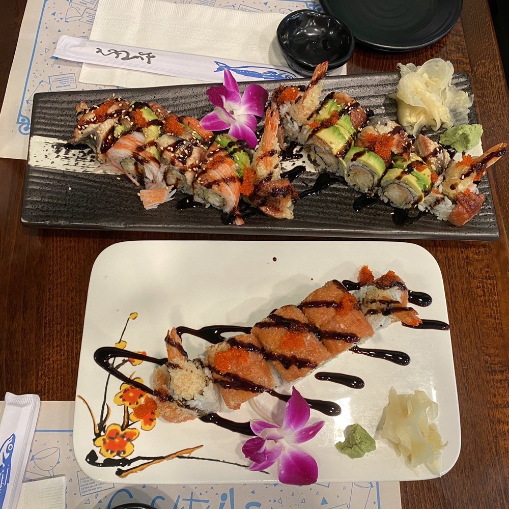 OGinger - two plates of sushi and a glass of water - Sushi Bars Near Me - Somerville, Massachusetts OGinger - two plates of sushi and a glass of water - Sushi Bars Near Me - Somerville, Massachusetts