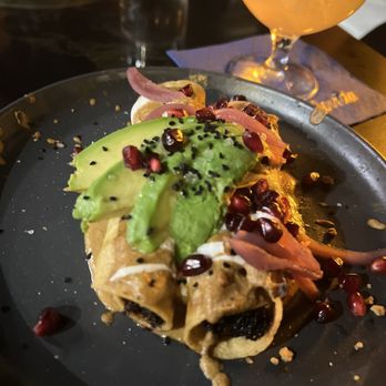 Movida - Pomegranate adobo chicken taquitos - Persian/Iranian Near Me - San Francisco, California Movida - Pomegranate adobo chicken taquitos - Persian/Iranian Near Me - San Francisco, California