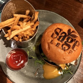 Sage Leaf - Burger with fries - New American Near Me - Reno, Nevada