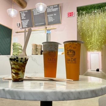 Jade Tea House - Very cute place! Sunset, Thai milk, and a swirl matcha soft serve. All very good! Happy to come back and enjoy in the future. - Desserts Near Me - Davie, Florida Jade Tea House - Very cute place! Sunset, Thai milk, and a swirl matcha soft serve. All very good! Happy to come back and enjoy in the future. - Desserts Near Me - Davie, Florida