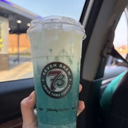 Blue lagoon with cream and extra coconut