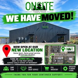 Onsite Supply House - Our new address is: 3028 Lower Mill Dr. Hood river. Oregon 97031
