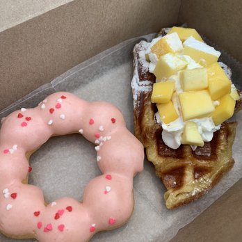 Croffle House - Strawberry mochi donut and mango croffle - Bakeries Near Me - Flushing, New York