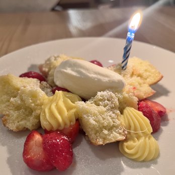 Wynona - Olive oil cake, Ontario strawberries, pastry cream, and chantilly - Italian Near Me - Toronto, Ontario Wynona - Olive oil cake, Ontario strawberries, pastry cream, and chantilly - Italian Near Me - Toronto, Ontario