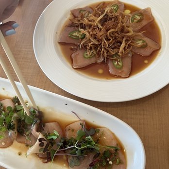 Kabosu - Albacore with crispy onion Yellowtail with cilantro jalapeños - Japanese Near Me - Los Angeles, California Kabosu - Albacore with crispy onion Yellowtail with cilantro jalapeños - Japanese Near Me - Los Angeles, California
