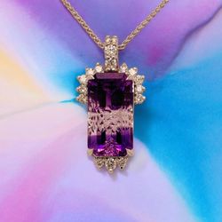 Wayne B Light Sedona's Fine Jewelry - 18K white gold bi-color amethyst and diamond pendant designed by Wayne B. Light