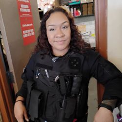 Black eagle security - The female security who took pictures of me and attacked me with no legitimate cause. She is geared up and had to attack me in that manner.