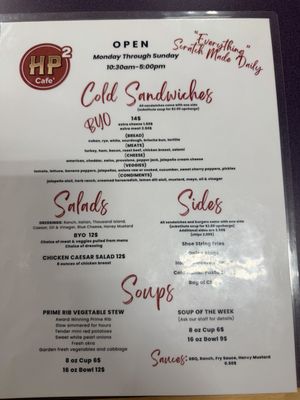 Menu photo 2 HP2 Cafe Butte, MT