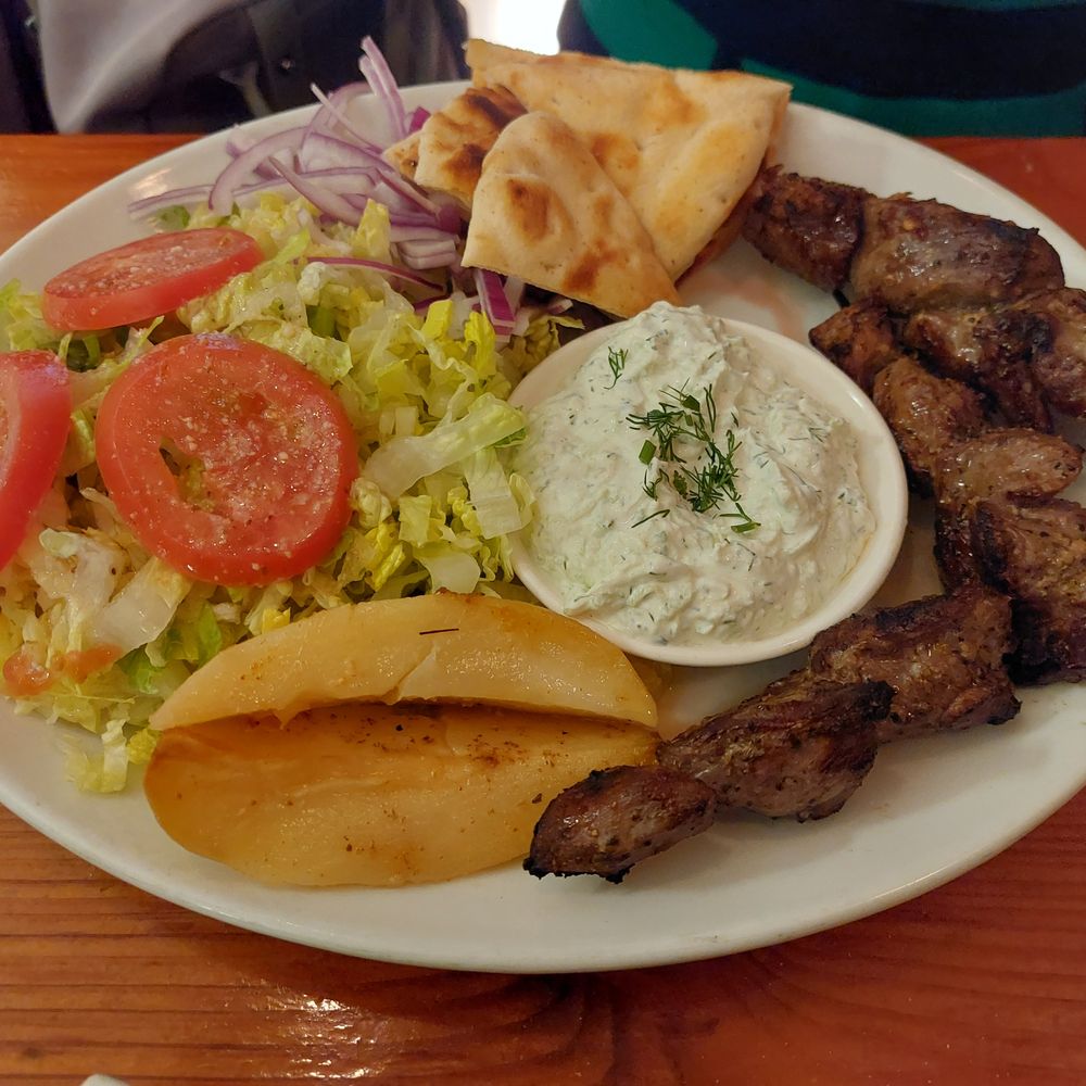 Greek City Restaurant - Lamb Souvlaki Platter - Greek Near Me - Ramsey, New Jersey