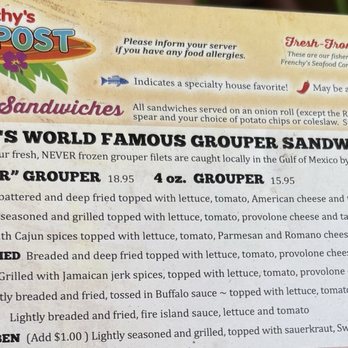 Frenchys Outpost Bar & Grill - Frenchy's is the place for Grouper Sandwiches - Bars Near Me - Dunedin, Florida
