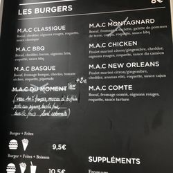 Les Mecs au Camion - Menu