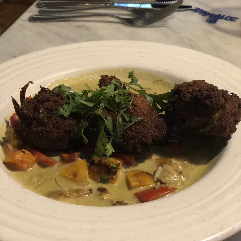 Mizuna - Eggplant fritters - New American Near Me - Spokane, Washington