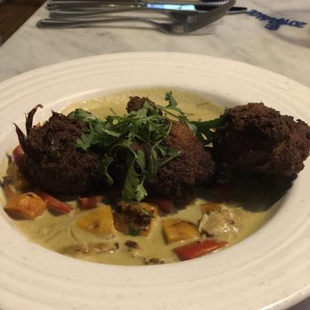 Mizuna - Eggplant fritters - New American Near Me - Spokane, Washington