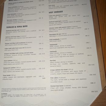 Niparaya Bar - Dinner menu... December 2025 - Bars Near Me - San Jose del Cabo, BCS
