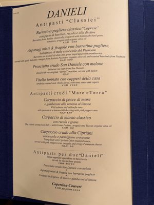 Menu photo 1 Ristorante Danieli Vienna, 9 Menu photo 1 Ristorante Danieli Vienna, 9