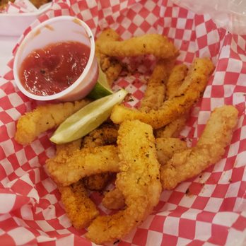 Angry Crab Shack - Half way eaten fried calamari - Cajun/Creole Near Me - Yuma, Arizona Angry Crab Shack - Half way eaten fried calamari - Cajun/Creole Near Me - Yuma, Arizona