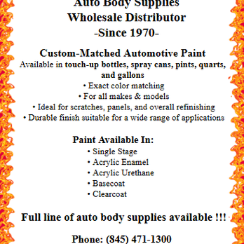 Bob's Car Color - Custom-matched automotive paint for all makes and models, from touch-ups to gallons. Auto body supplies also available! - Body Shops Near Me - Poughkeepsie, New York Bob's Car Color - Custom-matched automotive paint for all makes and models, from touch-ups to gallons. Auto body supplies also available! - Body Shops Near Me - Poughkeepsie, New York