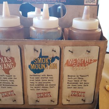 Mission BBQ - The other 3 BBQ sauces on the table. - Southern Near Me - Charlottesville, Virginia
