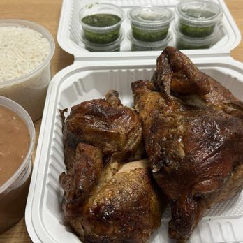 Mr Pollo - Whole chicken with rice and beans as sides + their delicious chimichurri - Peruvian Near Me - West Covina, California Mr Pollo - Whole chicken with rice and beans as sides + their delicious chimichurri - Peruvian Near Me - West Covina, California