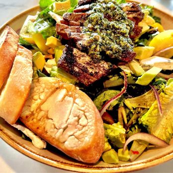 Moxies - Steak salad. One of my favorites.  It's more complex than this picture shows  (in a good way). - Cocktail Bars Near Me - Houston, Texas