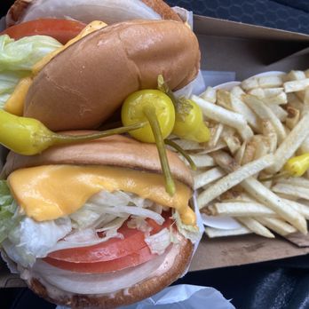 In-N-Out Burger - Grilled cheese (no meat) with onions and peppers and fries - Fast Food Near Me - Canoga Park, California