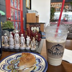 Birdcage Coffee House - The Iced Horchata Latte and Parmesan Bagel was so good I ate half before I remembered to take a picture.