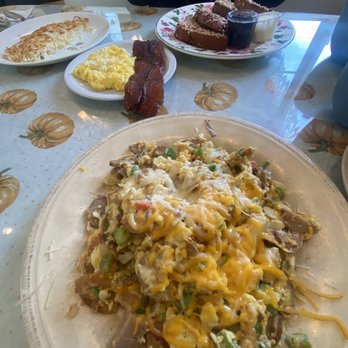 The Cup Cafe - Scrambler and French toast with a huge side of bacon and eggs - Breakfast & Brunch Near Me - Reno, Nevada The Cup Cafe - Scrambler and French toast with a huge side of bacon and eggs - Breakfast & Brunch Near Me - Reno, Nevada