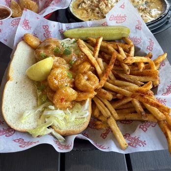 Bubba's 33 - Shrimp Po'boy with fire fries - Burgers Near Me - San Antonio, Texas