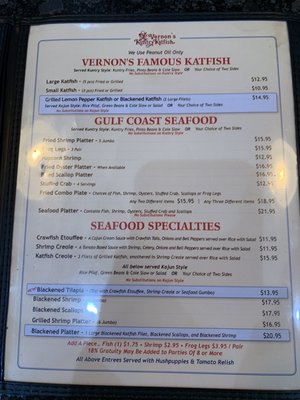 Menu photo 6 Vernon's Kuntry Katfish Conroe, TX