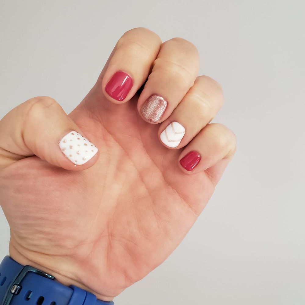 No chip with Chevron and Polka Dot design