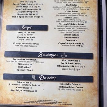 Alice's Country House - Menu - American Near Me - Tillamook, Oregon Alice's Country House - Menu - American Near Me - Tillamook, Oregon