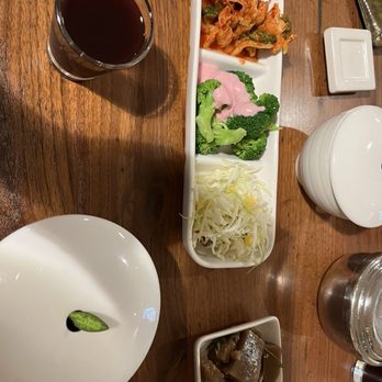 Olympus Spa Restaurant - Blueberry shot and some snacks - Korean Near Me - Lynnwood, Washington
