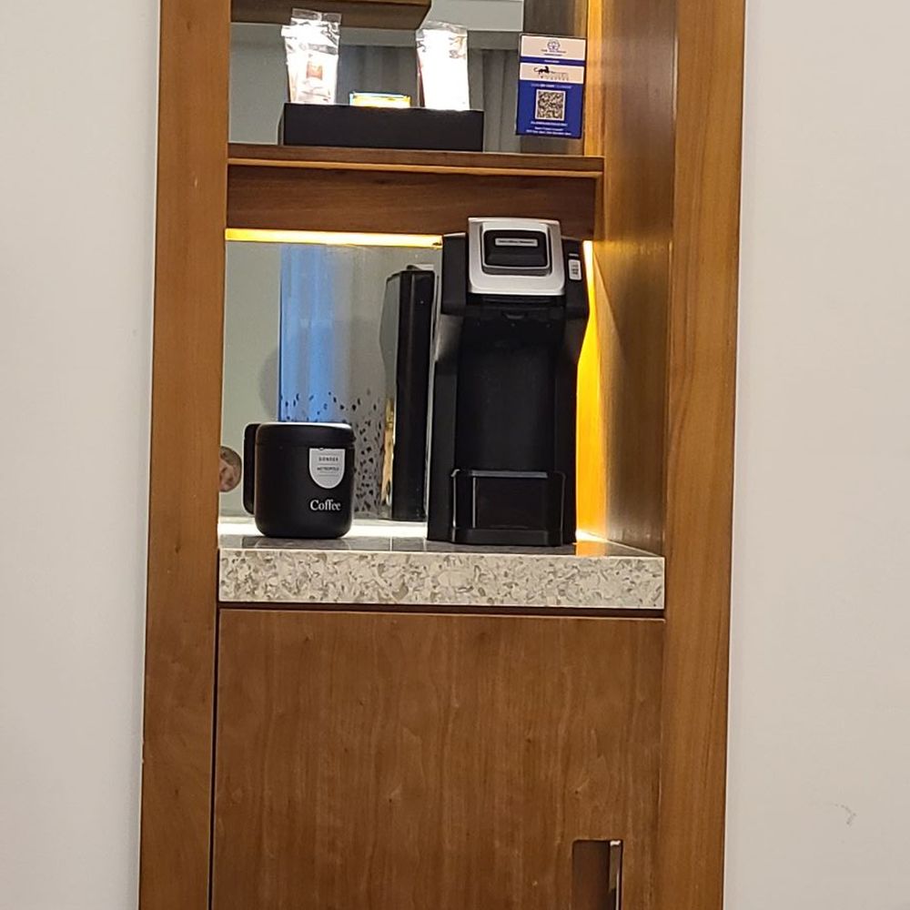 Circ Hotel - Coffee maker and fridge below - Hotels Near Me - Hollywood, Florida Circ Hotel - Coffee maker and fridge below - Hotels Near Me - Hollywood, Florida