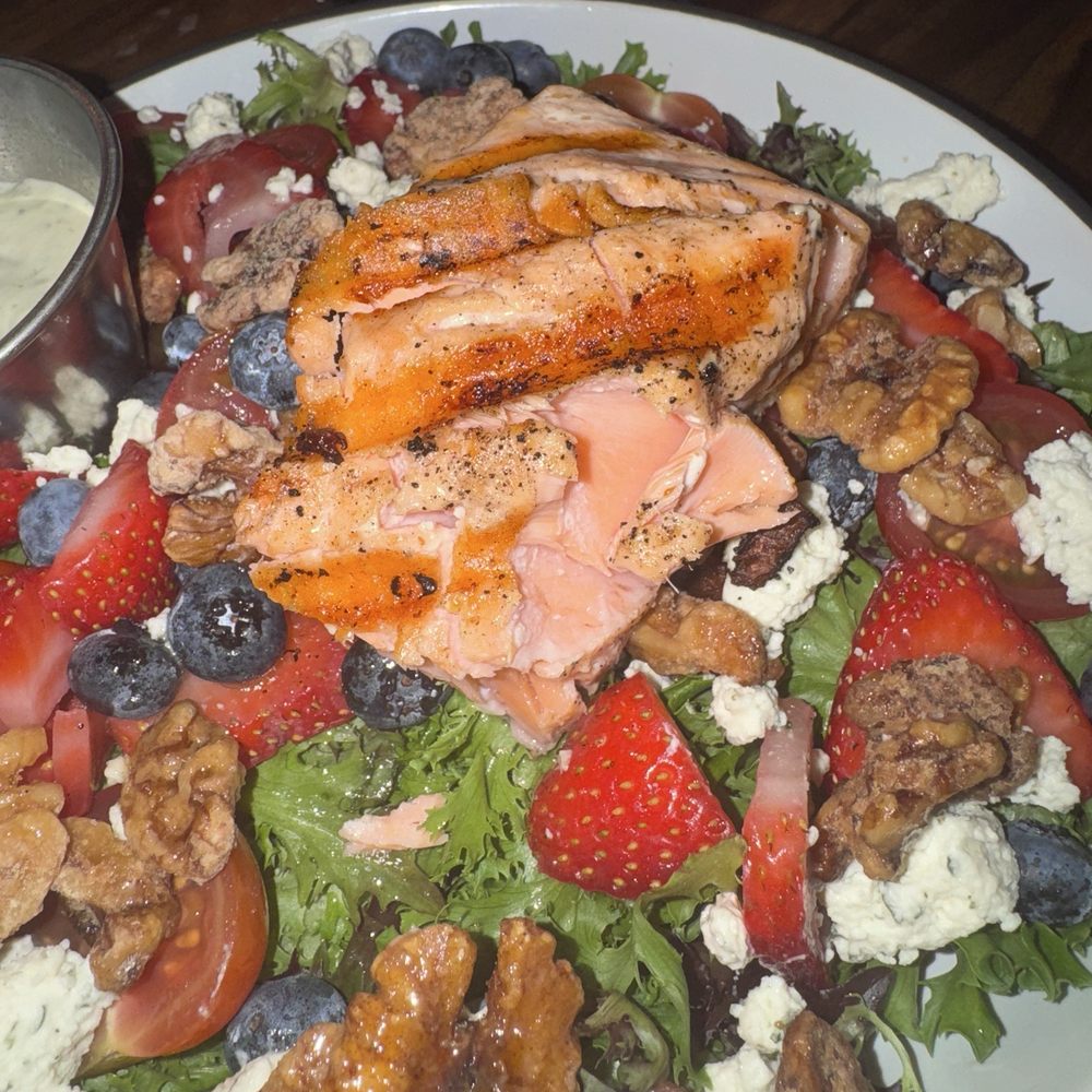 The Stubborn Mule - The salmon was fresh cooked perfectly, and all the ingredients together made it a perfect salad. - New American Near Me - Orlando, Florida The Stubborn Mule - The salmon was fresh cooked perfectly, and all the ingredients together made it a perfect salad. - New American Near Me - Orlando, Florida