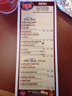Menu photo 3 Jersey Mike's Subs Tampa, FL Menu photo 3 Jersey Mike's Subs Tampa, FL