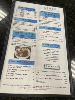 Menu photo 5 Moultrie Creek Diner St Augustine, FL