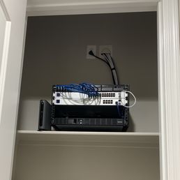 New 6U rack with Ubiquiti firewall and POE switch.