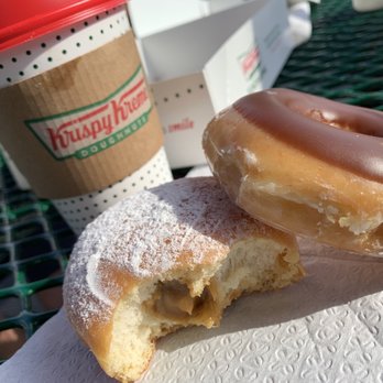 Krispy Kreme - Dulce de leche donut Chocolate glazed donut - Donuts Near Me - East Rutherford, New Jersey Krispy Kreme - Dulce de leche donut Chocolate glazed donut - Donuts Near Me - East Rutherford, New Jersey