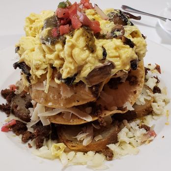 1st City Cafe - "Gruene" Eggs and Chorizo - incredible! Stacked corn tortillas, house made chorizo, eggs your way, tomatillo salsa, monterey jack - Cafes Near Me - Nacogdoches, Texas 1st City Cafe - "Gruene" Eggs and Chorizo - incredible! Stacked corn tortillas, house made chorizo, eggs your way, tomatillo salsa, monterey jack - Cafes Near Me - Nacogdoches, Texas