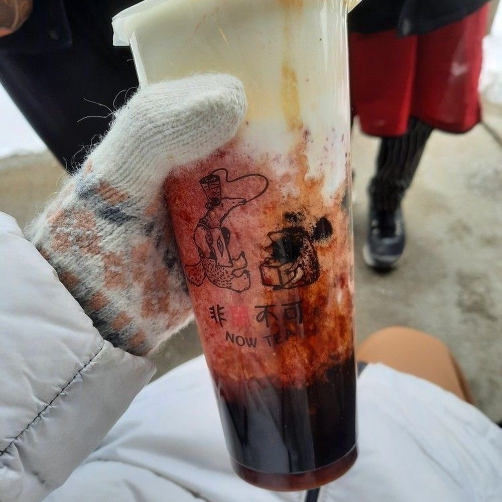 Now Tea - a cold beverage in a plastic cup - Bubble Tea Near Me - Waterloo, Ontario Now Tea - a cold beverage in a plastic cup - Bubble Tea Near Me - Waterloo, Ontario