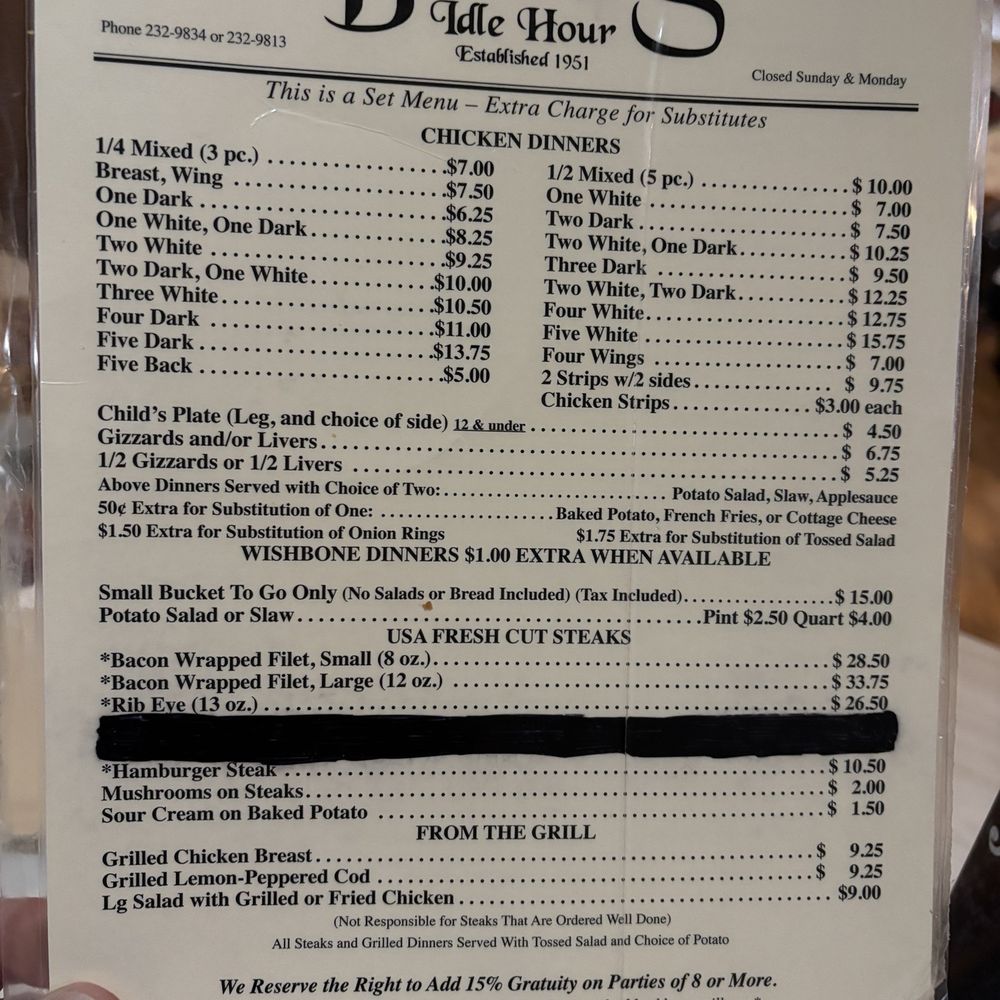 Barto's Idle Hour - Menu - Lounges Near Me - Frontenac, Kansas Barto's Idle Hour - Menu - Lounges Near Me - Frontenac, Kansas