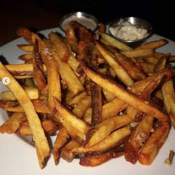 Kardinal Hall - large order of fries with 2 dipping sauces of choice - Beer Gardens Near Me - Charlottesville, Virginia