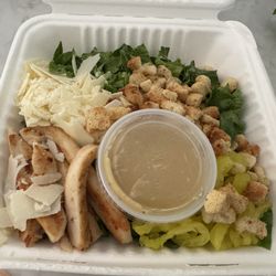 Flory's - Caesar salad with grilled chicken and banana peppers.  Was good.